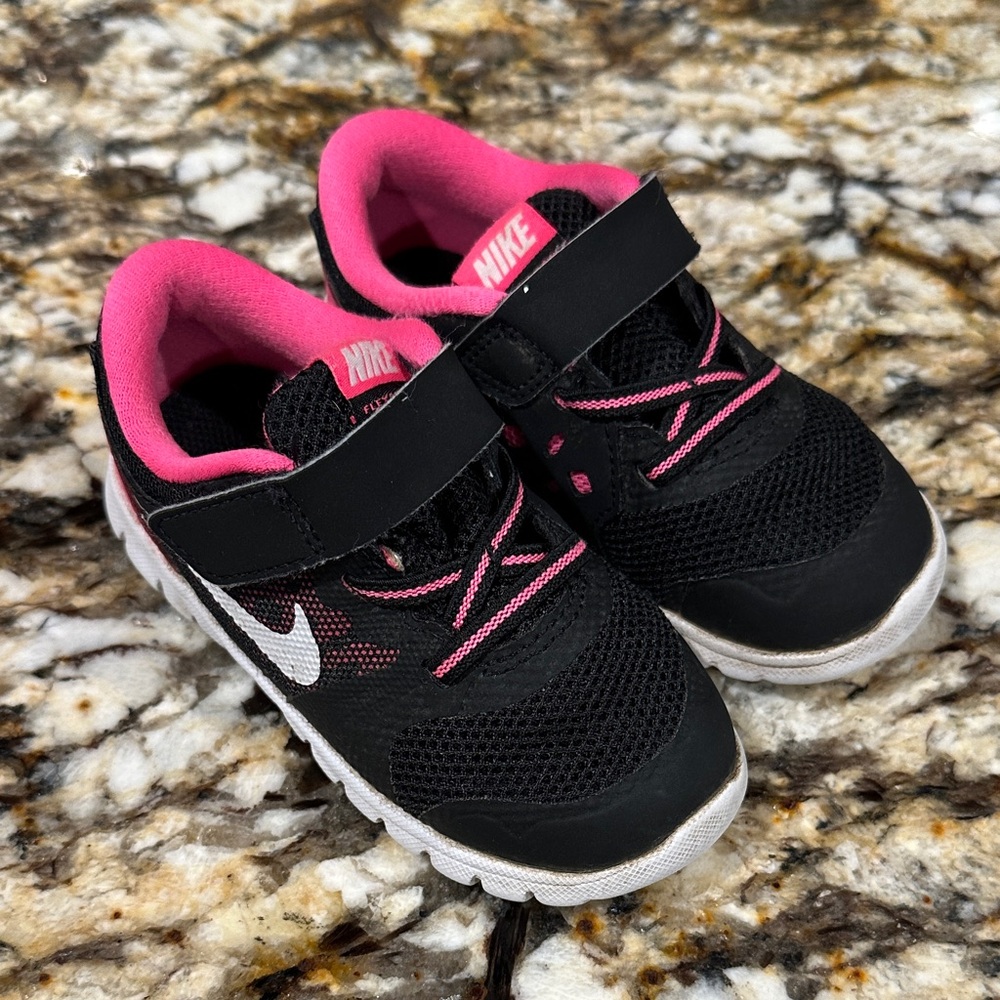 Nike Kids Black and Pink Athletic Sneakers